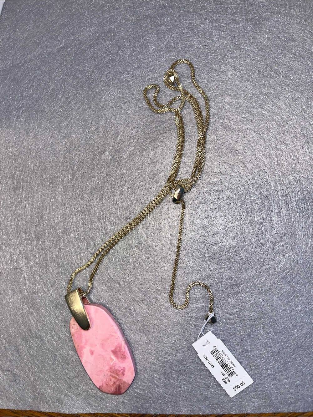 Kendra Scott Gold-Tone Necklace with Pink Marbled Pendant